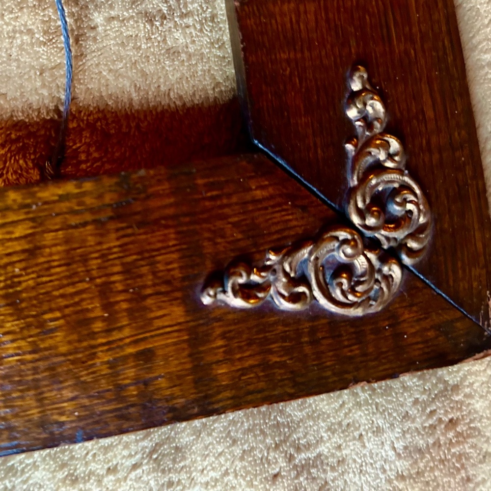 Antique oak frame with corner embellishments
